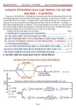 10 dạng tích phân thường gặp trong đề thi quốc gia – nguyễn thanh tùng