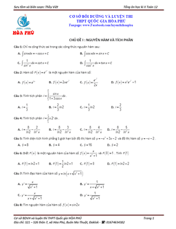 130 bài tập trắc nghiệm ôn tập học kỳ 2 môn toán 12 – nguyễn quốc việt