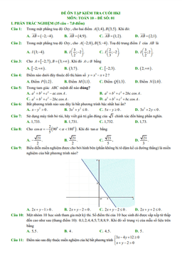 15 đề ôn tập kiểm tra cuối học kì 1 toán 10 chân trời sáng tạo