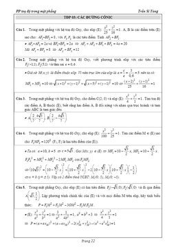 18 bài tập tọa độ phẳng có lời giải – phần đường conic – trần sĩ tùng