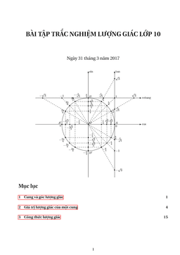 315 bài tập trắc nghiệm cung và góc lượng giác – công thức lượng giác có đáp án