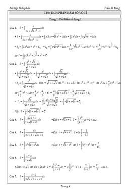 35 bài tập tích phân chứa căn thức có lời giải – trần sĩ tùng