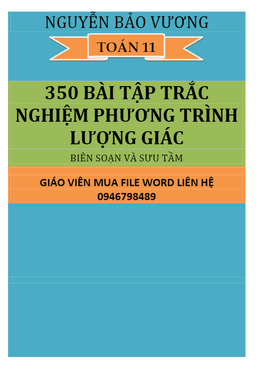 350 bài tập trắc nghiệm phương trình lượng giác – nguyễn bảo vương