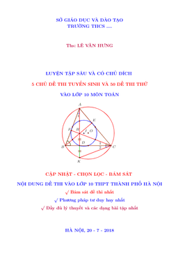 5 chủ đề ôn thi tuyển sinh vào lớp 10 môn toán – lê văn hưng