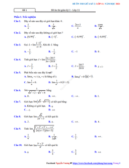5 đề ôn thi giữa kỳ 2 toán 11 có đáp án và lời giải – nguyễn bảo vương