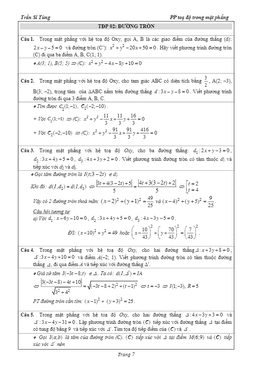 52 bài tập tọa độ phẳng có lời giải – phần đường tròn – trần sĩ tùng