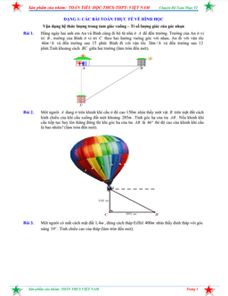 69 bài toán thực tế về hình học có đáp án và lời giải