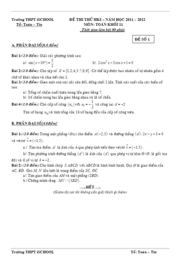7 đề thi hk1 lớp 11 trường ischool – tp. hcm năm học 2011 – 2012