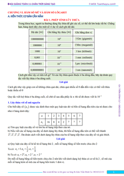 bài giảng hàm số mũ và hàm số lôgarit toán 11 ctst
