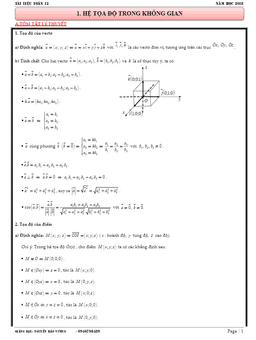 bài giảng hệ tọa độ trong không gian – nguyễn bảo vương