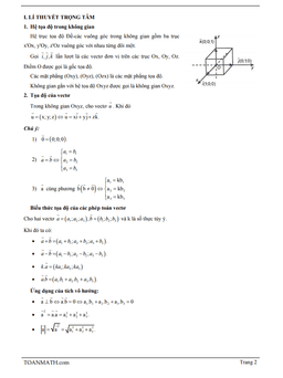 bài giảng hệ tọa độ trong không gian