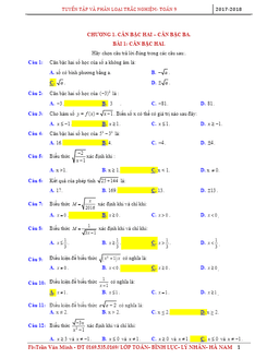 bài tập căn bậc hai – căn bậc ba có đáp án – trần văn minh