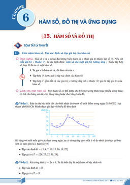 bài tập hàm số, đồ thị và ứng dụng toán 10 knttvcs – phùng hoàng em