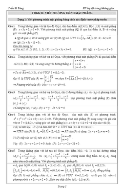 bài tập tọa độ không gian phân theo dạng có lời giải chi tiết – trần sĩ tùng