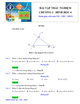 bài tập trắc nghiệm hình học 6 chương 1 có đáp án và lời giải