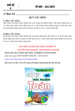 bài tập trắc nghiệm tổ hợp và xác suất có lời giải chi tiết – nguyễn phú khánh, huỳnh đức khánh