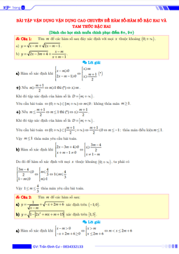 bài tập vd – vdc chuyên đề hàm số, hàm số bậc hai và tam thức bậc hai
