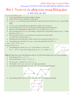 bài tập vectơ và hệ tọa độ trong không gian