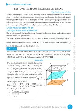 bài toán tính góc giữa hai mặt phẳng