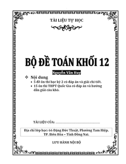 bộ đề toán khối 12 – nguyễn văn huy