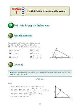 các dạng bài tập hệ thức lượng trong tam giác vuông