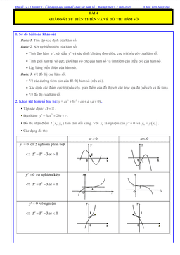 các dạng bài tập khảo sát và vẽ đồ thị một số hàm số cơ bản toán 12 ctst