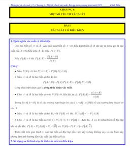 các dạng bài tập một số yếu tố xác suất toán 12 cánh diều