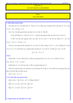 các dạng bài tập nguyên hàm toán 12 knttvcs