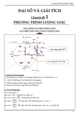 các dạng bài tập phương trình lượng giác