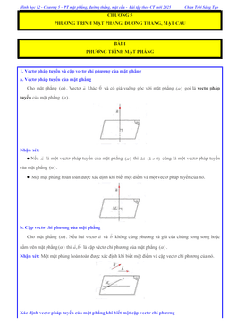 các dạng bài tập phương trình mặt phẳng toán 12 ctst