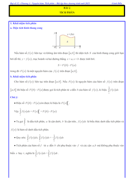 các dạng bài tập tích phân toán 12 cánh diều