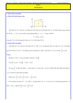 các dạng bài tập tích phân toán 12 ctst