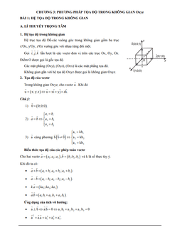 các dạng bài tập vdc hệ tọa độ trong không gian