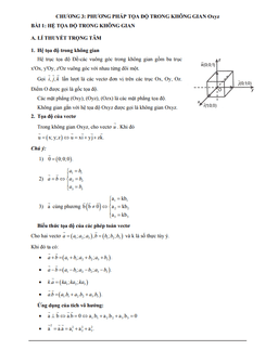 các dạng bài tập vdc phương pháp tọa độ trong không gian