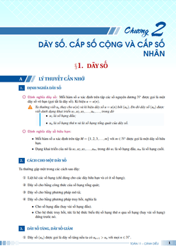 các dạng toán dãy số, cấp số cộng và cấp số nhân toán 11 cánh diều