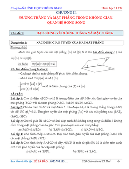 các dạng toán đường thẳng và mặt phẳng trong không gian, quan hệ song song – lê bá bảo