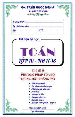 các dạng toán phương pháp tọa độ trong mặt phẳng – trần quốc nghĩa