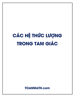 các hệ thức lượng trong tam giác