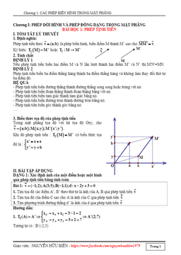 các phép biến hình trong mặt phẳng – nguyễn hữu biển