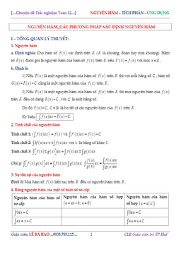 các phương pháp xác định nguyên hàm – lê bá bảo