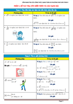 cẩm nang tra cứu công thức, dạng toán và phương pháp giải toán 9