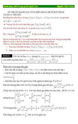 chinh phục bất đẳng thức bằng phương pháp hệ số bất định và phương pháp tiếp tuyến – nguyễn tiến chinh