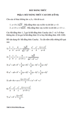 chuyên đề bất đẳng thức ôn thi vào lớp 10