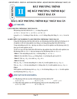 chuyên đề bất phương trình và hệ bất phương trình bậc nhất hai ẩn toán 10 knttvcs