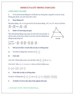 chuyên đề định lí ta-lét trong tam giác