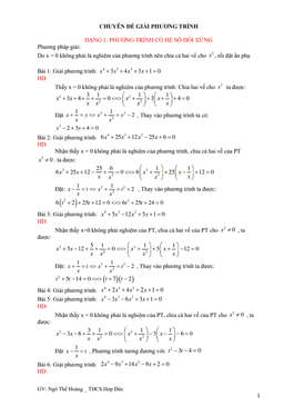 chuyên đề giải phương trình bồi dưỡng học sinh giỏi toán 8