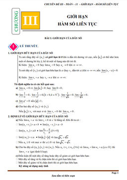 chuyên đề giới hạn, hàm số liên tục toán 11 ctst