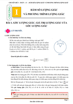 chuyên đề hàm số lượng giác và phương trình lượng giác toán 11 cánh diều