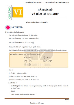 chuyên đề hàm số mũ và hàm số lôgarit toán 11 ctst