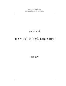 chuyên đề hàm số mũ và logarit – bùi quỹ